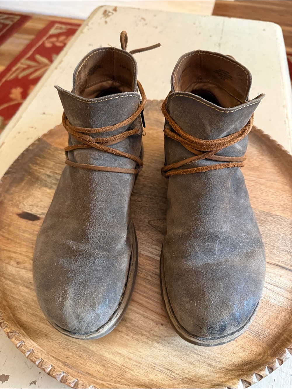 Born Boots Wm 9.5 Calyn Brown Suede Distressed Leather Ankle Casual Comfort - Picture 3 of 10